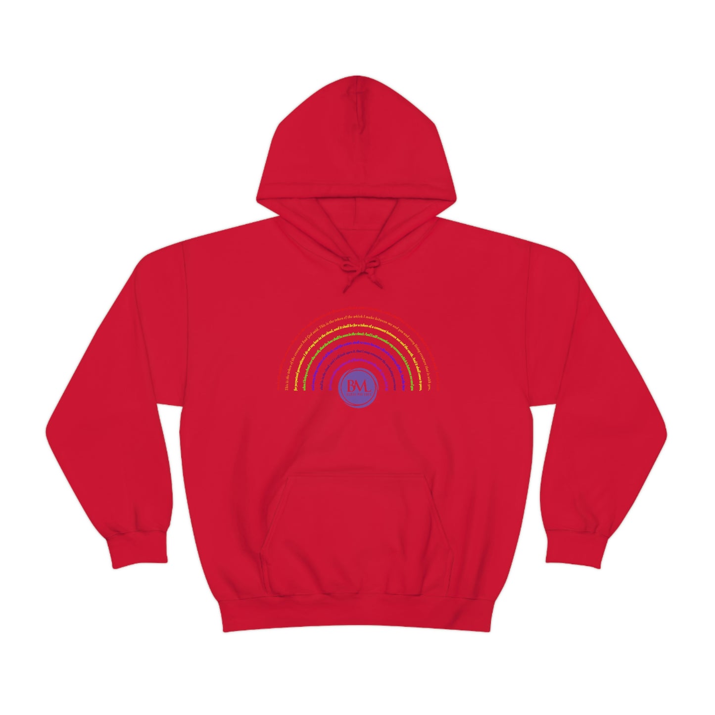 God's covenant in Biblical Scripture & in the form of His bow, the Rainbow. A Worldwide Favorite Covenant seeing in the sky by Billions! Unisex Heavy Blend™ Hooded Sweatshirt