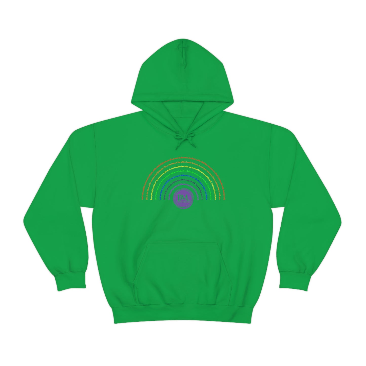 God's covenant in Biblical Scripture & in the form of His bow, the Rainbow. A Worldwide Favorite Covenant seeing in the sky by Billions! Unisex Heavy Blend™ Hooded Sweatshirt