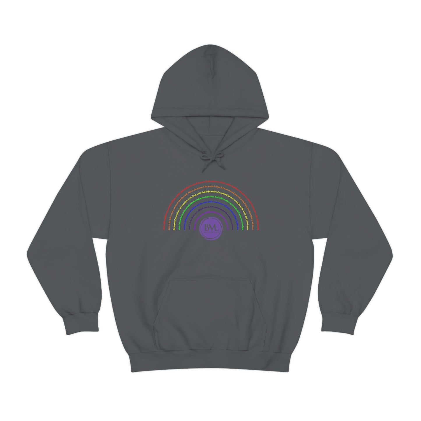 God's covenant in Biblical Scripture & in the form of His bow, the Rainbow. A Worldwide Favorite Covenant seeing in the sky by Billions! Unisex Heavy Blend™ Hooded Sweatshirt