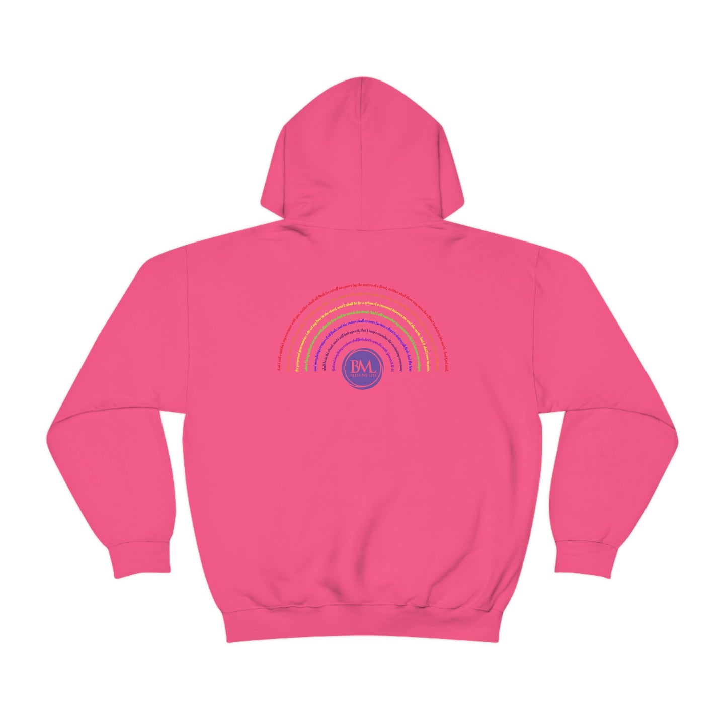 God's covenant in Biblical Scripture & in the form of His bow, the Rainbow. A Worldwide Favorite Covenant seeing in the sky by Billions! Unisex Heavy Blend™ Hooded Sweatshirt