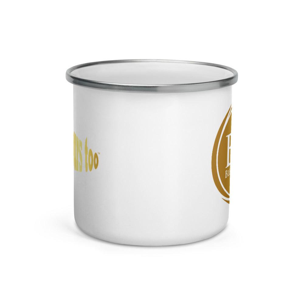 Bless My Life™, And Bless Yours Too™ Enamel Mug Gold Logo - Bless My Life ™