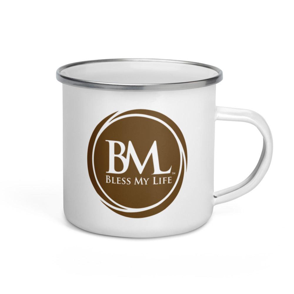 Bless My Life™, And Bless Yours Too™ Enamel Mug Brown Logo - Bless My Life ™