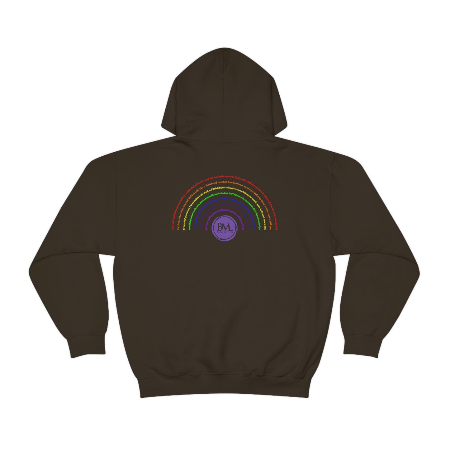 God's covenant in Biblical Scripture & in the form of His bow, the Rainbow. A Worldwide Favorite Covenant seeing in the sky by Billions! Unisex Heavy Blend™ Hooded Sweatshirt